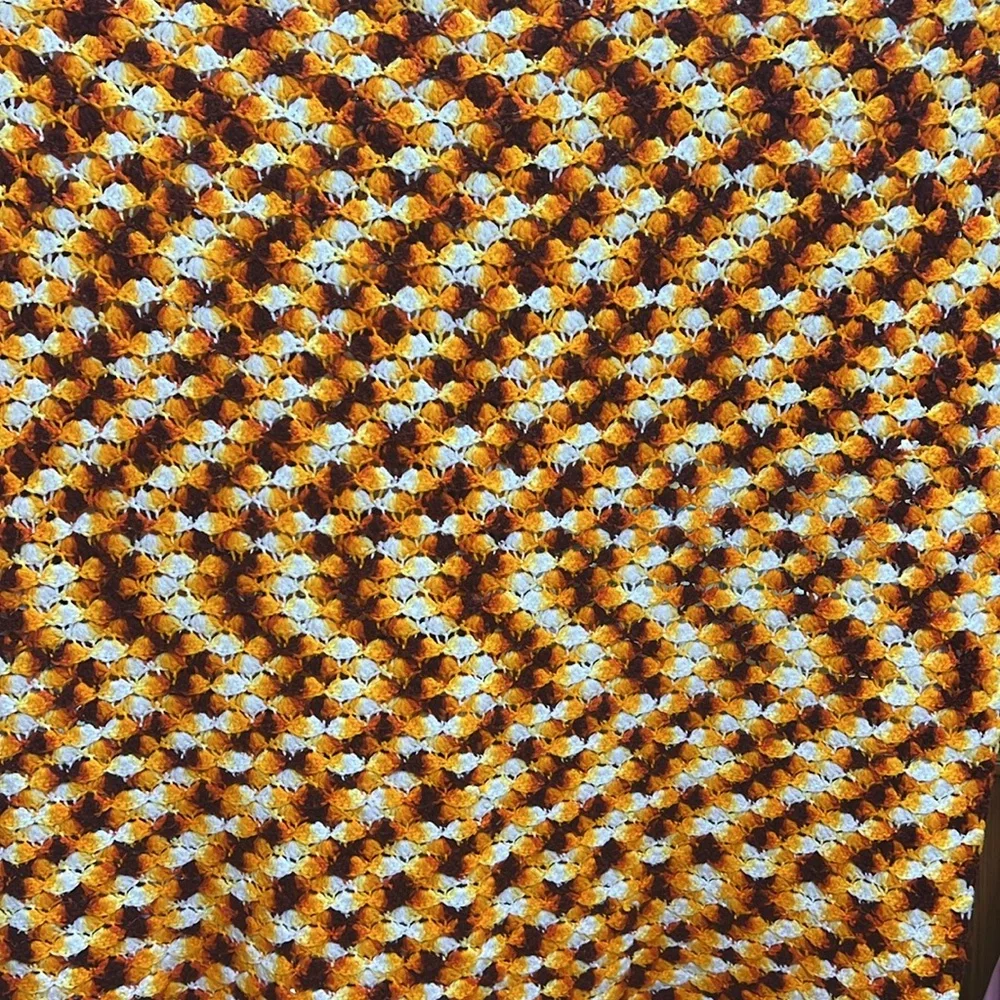 Throw crochet afghan 80 x45 Blanket Handmade - Picture 6 of 13